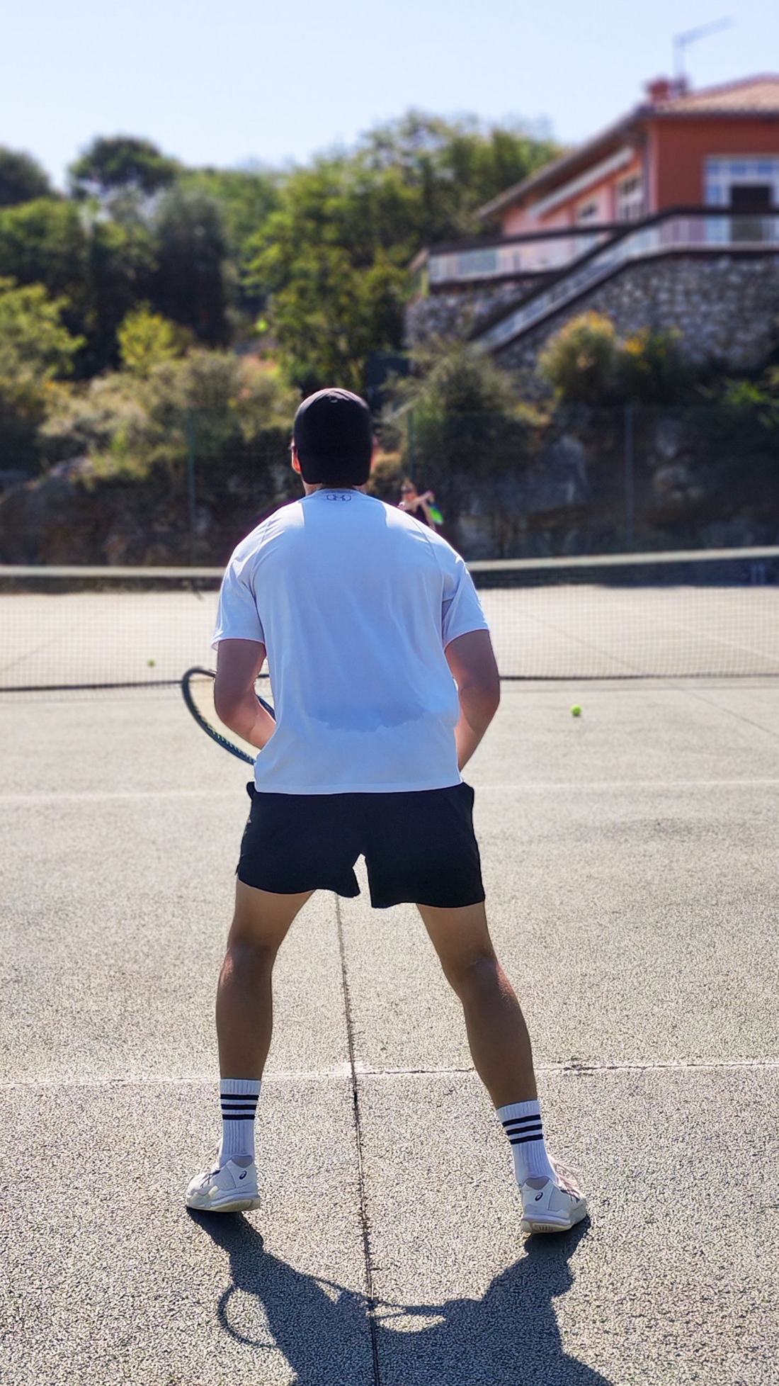 Leçon de tennis sur un court privé